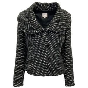 Armani Collezioni Women's Black and White Textured Blazer